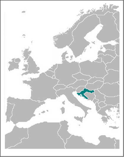Croatia Two Tone Map