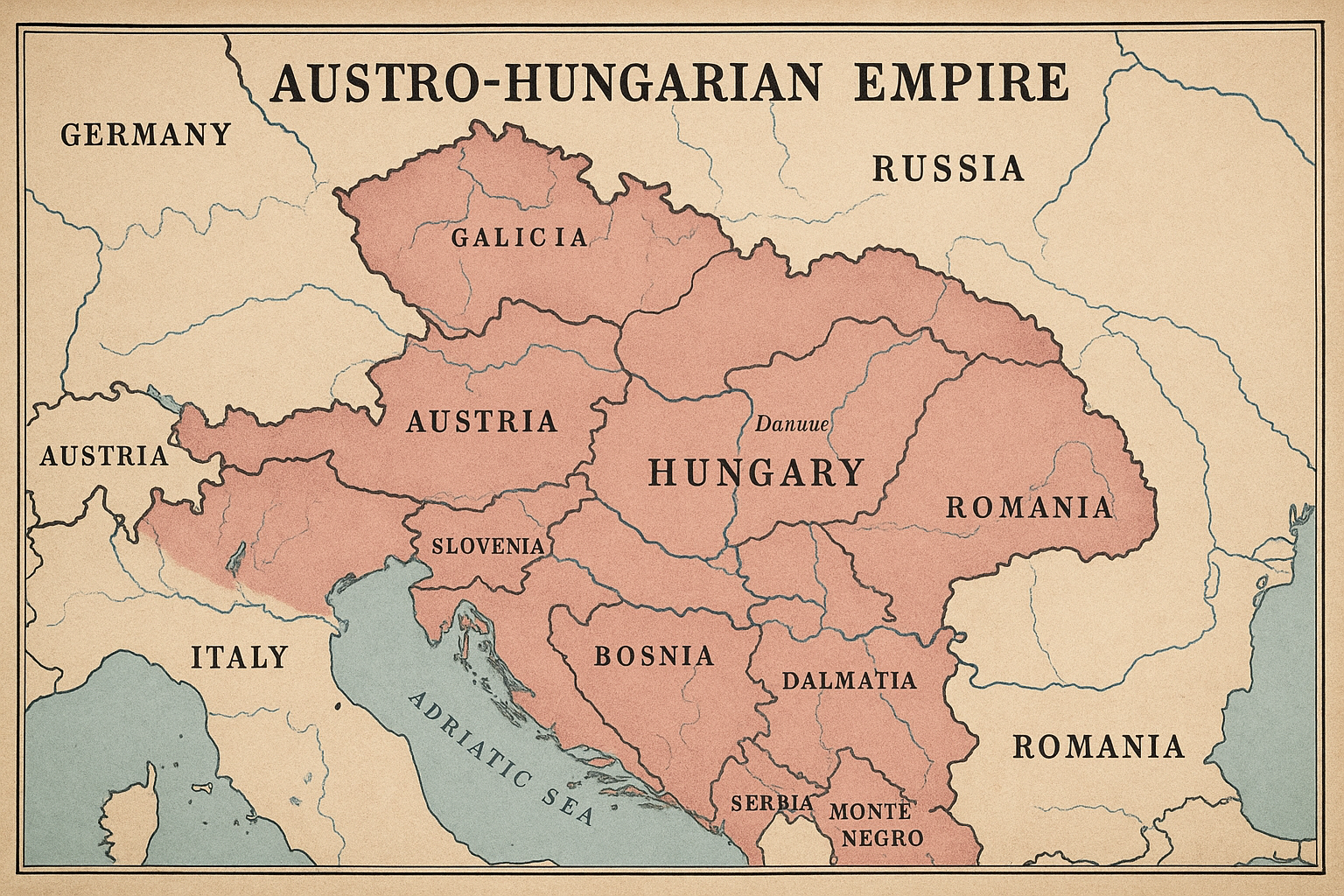 Map of the Austro-Hungarian Empire