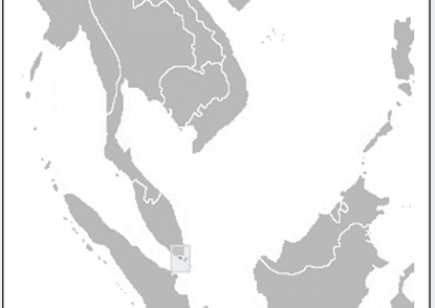 A map of Southeast Asia with Singapore highlighted in blue at the southern tip of the Malay Peninsula, surrounded by Malaysia, Indonesia, Thailand, and Viet Nam.