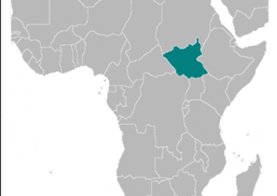 Two tone map of South Sudan
