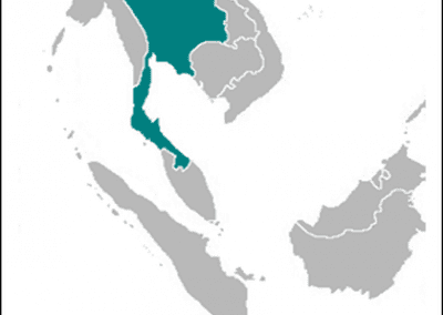 Two tone map of Thailand